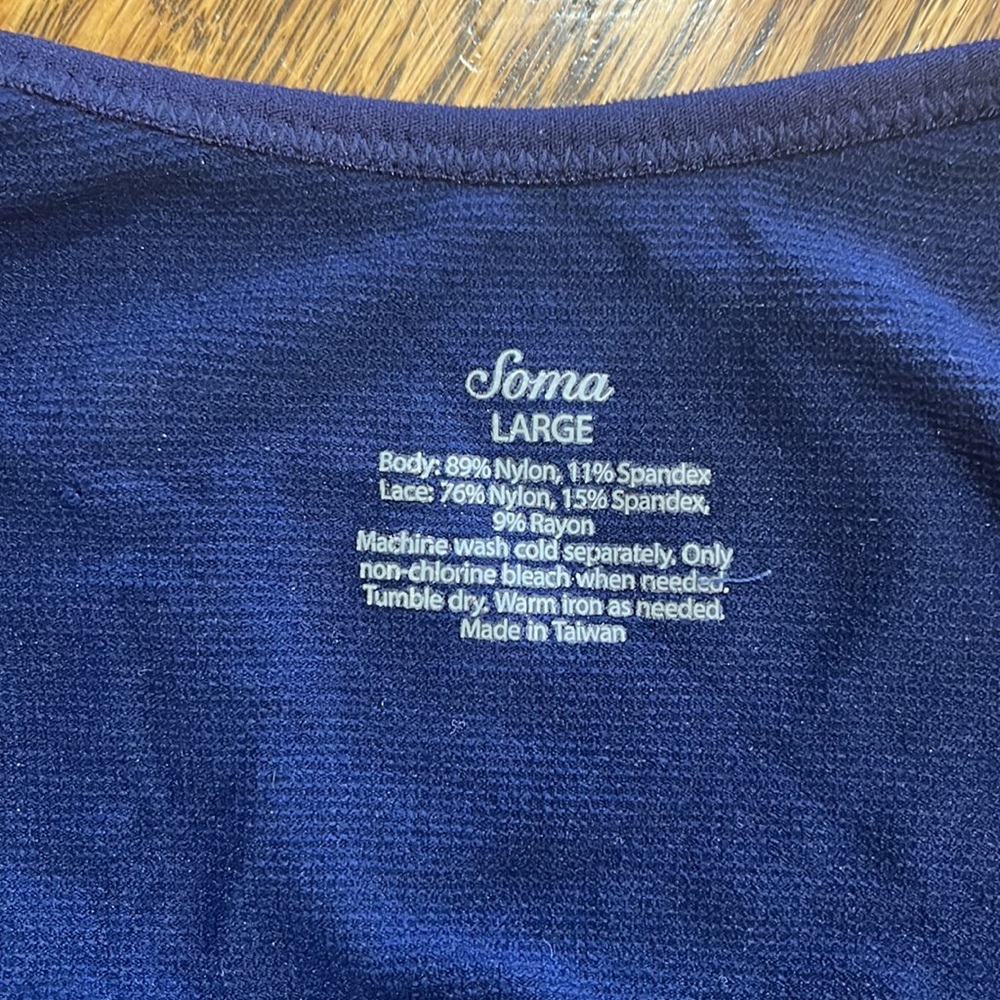 Soma navy lace bralette L - Picture 3 of 3